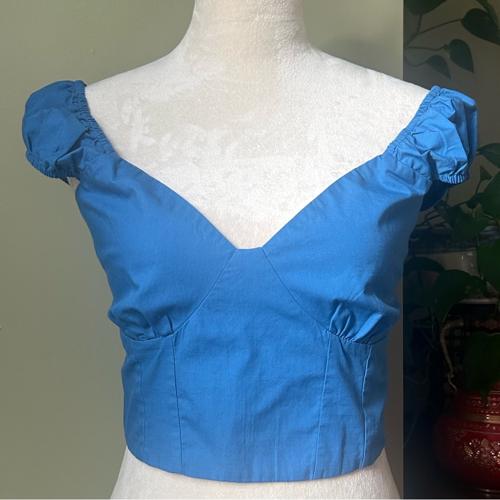 Abercrombie & Fitch Blue Cap Sleeve Top